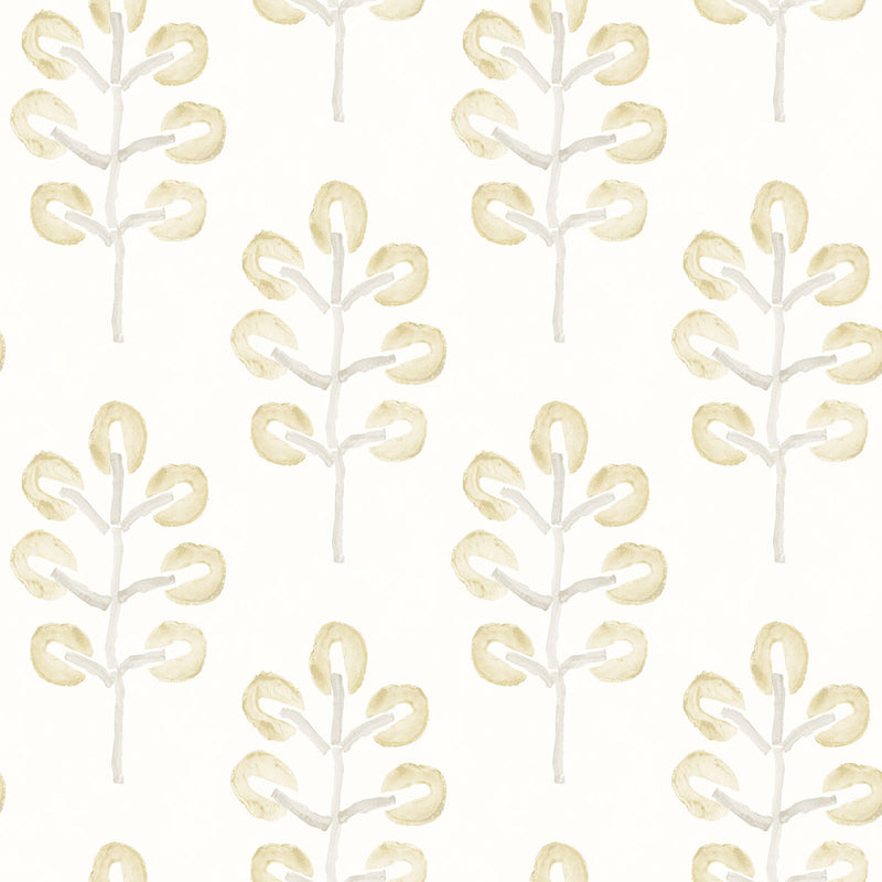 media image for Plum Tree Yellow Botanical Wallpaper from the Thoreau Collection by Brewster 281