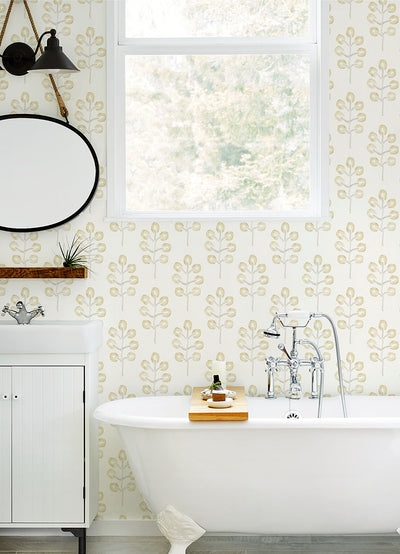 product image for Plum Tree Yellow Botanical Wallpaper from the Thoreau Collection by Brewster 79