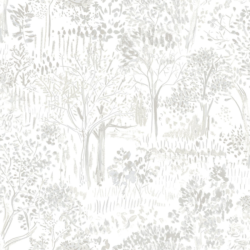 media image for Walden Grey Forest Wallpaper from the Thoreau Collection by Brewster 254