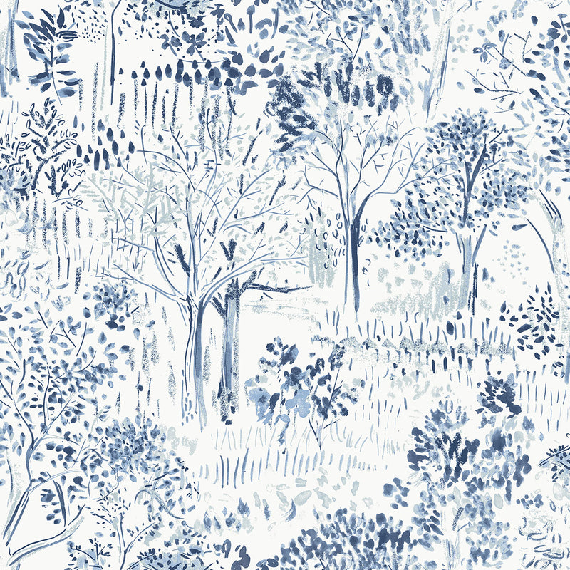 media image for Walden Navy Forest Wallpaper from the Thoreau Collection by Brewster 261