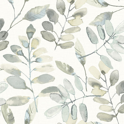 product image for Pinnate Grey Leaves Wallpaper from the Thoreau Collection by Brewster 58