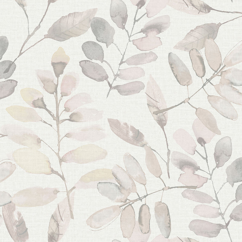 media image for Pinnate Blush Leaves Wallpaper from the Thoreau Collection by Brewster 237