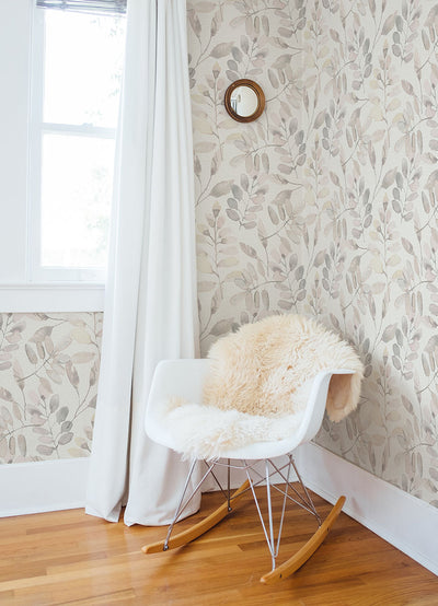 product image for Pinnate Blush Leaves Wallpaper from the Thoreau Collection by Brewster 44