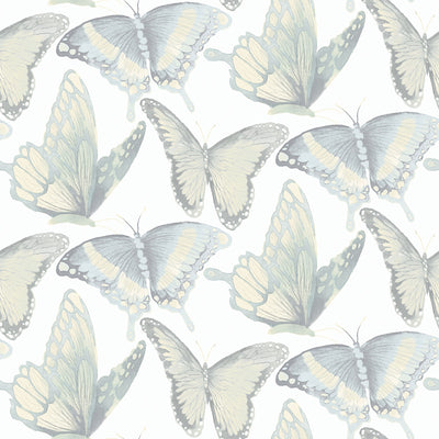 product image of Janetta Mint Butterfly Wallpaper from the Thoreau Collection by Brewster 582