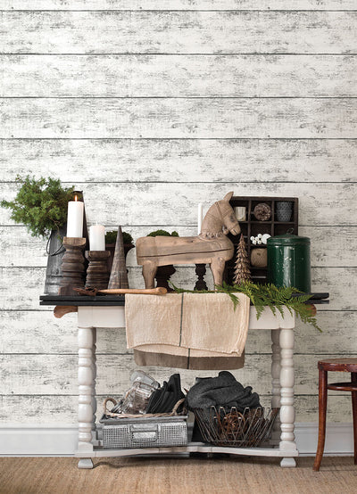 product image for Cabin White Wood Planks Wallpaper from the Thoreau Collection by Brewster 83
