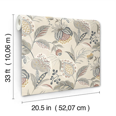 product image for Bohemian Grey Jacobean Wallpaper 10