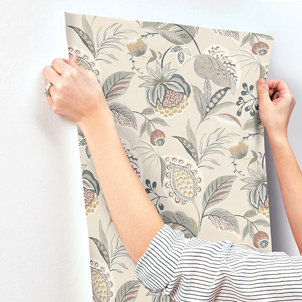 media image for Bohemian Grey Jacobean Wallpaper 252