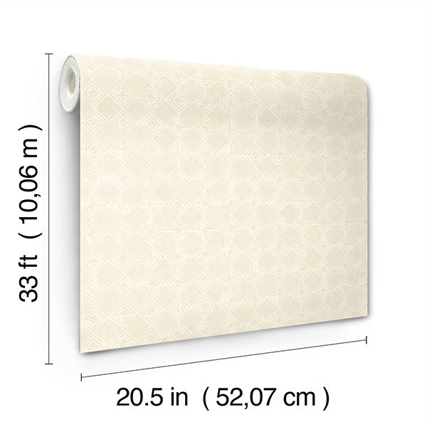 media image for Button Block Taupe Geometric Wallpaper 263