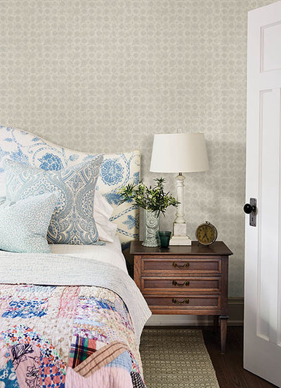 product image for Button Block Light Grey Geometric Wallpaper 74