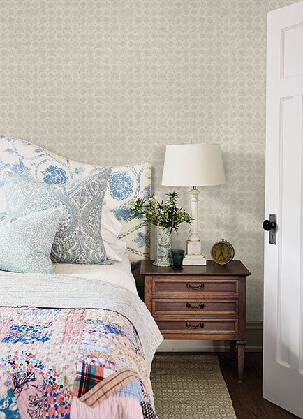 media image for Button Block Light Grey Geometric Wallpaper 262