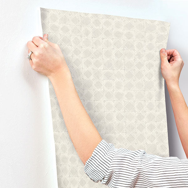media image for Button Block Light Grey Geometric Wallpaper 276