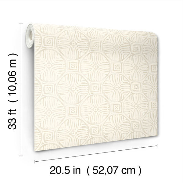 media image for Sandee Dove Medallion Wallpaper 293