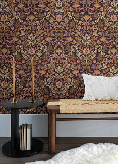 product image for Lila Peach Strawberry Floral Wallpaper from the Posy Collection by Brewster 74