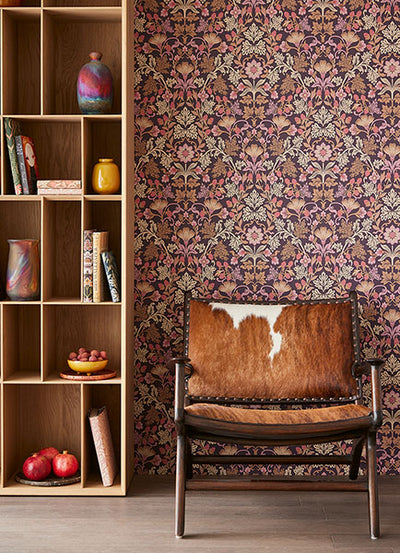 product image for Lila Peach Strawberry Floral Wallpaper from the Posy Collection by Brewster 12