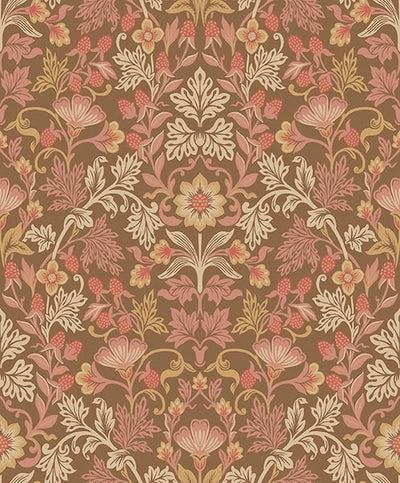 product image of Lila Pink Strawberry Floral Wallpaper from the Posy Collection by Brewster 582
