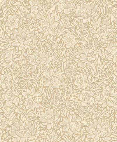 product image of sample zahara wheat floral wallpaper from the posy collection by brewster 1 512