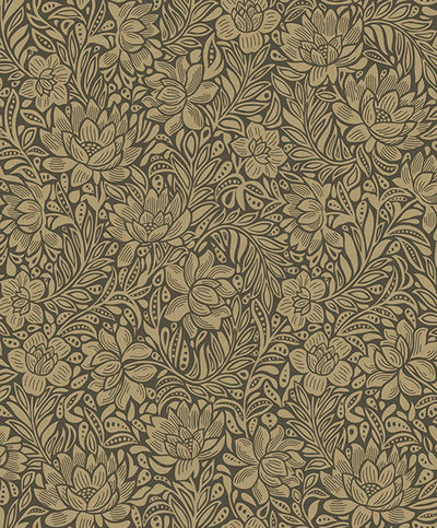 product image of Zahara Chocolate Floral Wallpaper from the Posy Collection by Brewster 593
