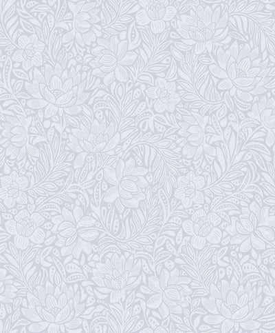product image of Zahara Periwinkle Floral Wallpaper from the Posy Collection by Brewster 515