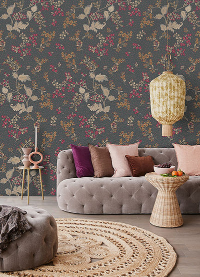 product image of Indigo Gran Broderies Wall Mural from the Posy Collection by Brewster 563