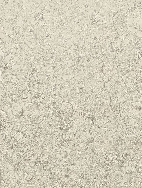 media image for Cream Rosarium Wall Mural from the Posy Collection by Brewster 242