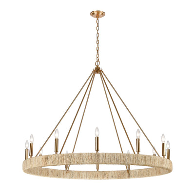 product image for Abaca 12-Light Chandelier in Satin Brass by BD Fine Lighting 55