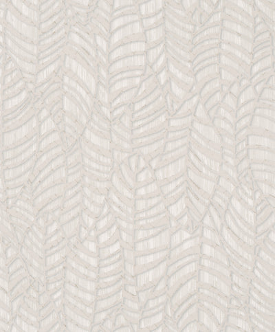 product image for Leaves Beige Wallpaper from Serene Collection by Galerie Wallcoverings 11