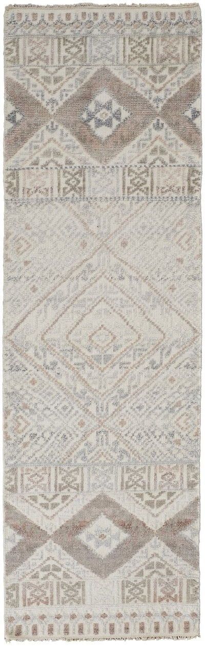 product image for Eckhart Hand Knotted Ivory and Pink Rug by BD Fine Flatshot Image 1 9