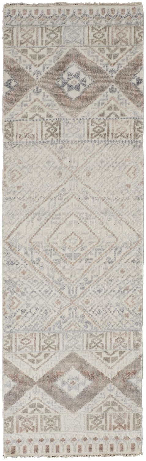 media image for Eckhart Hand Knotted Ivory and Pink Rug by BD Fine Flatshot Image 1 277