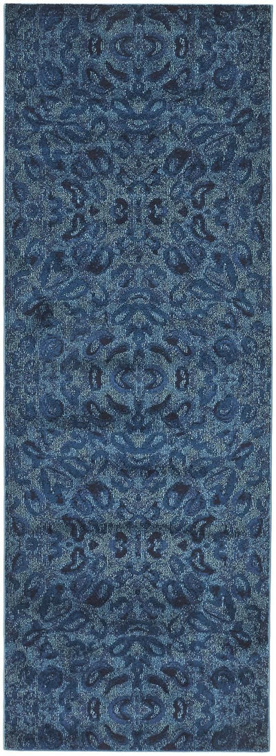 product image for Meera Deep Teal and Ink Blue Rug by BD Fine Flatshot Image 1 2