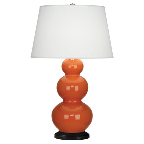 media image for triple gourd pumpkin glazed ceramic table lamp by robert abbey ra 312x 3 258