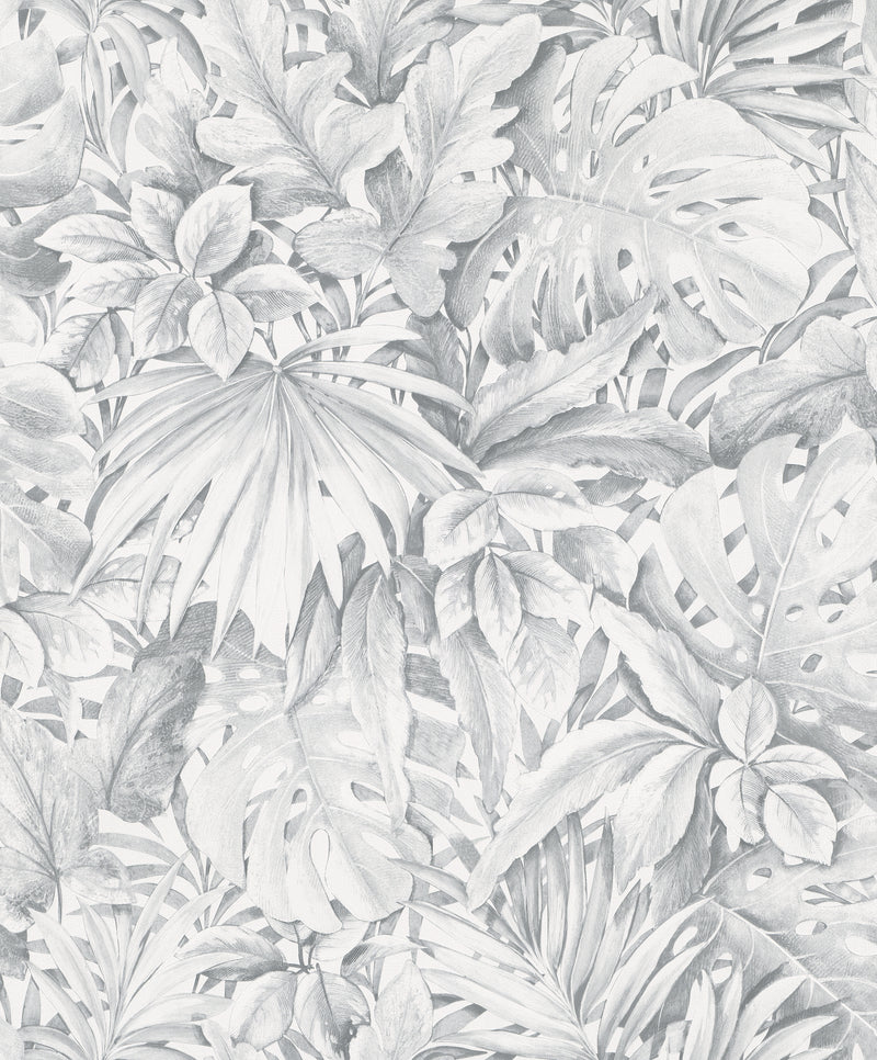 media image for Jungle Leaves Grey Wallpaper from Eden Collection by Galerie Wallcoverings 257