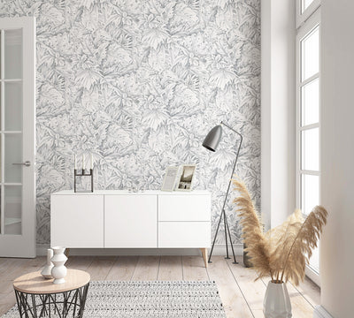 product image for Jungle Leaves Grey Wallpaper from Eden Collection by Galerie Wallcoverings 99
