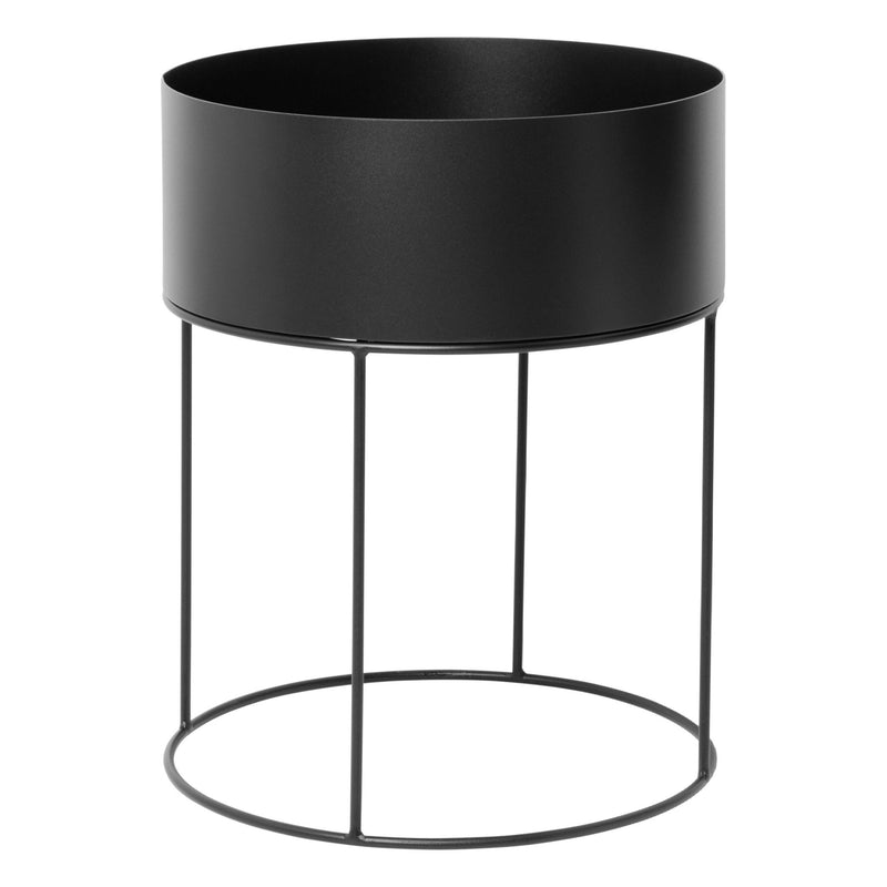 media image for Round Plant Box in Black by Ferm Living 221
