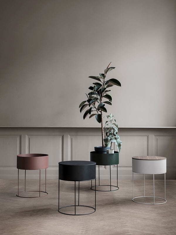 media image for Round Plant Box in Light Grey by Ferm Living 265