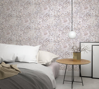 product image for Floral Texture Pink/Grey Wallpaper from Eden Collection by Galerie Wallcoverings 26