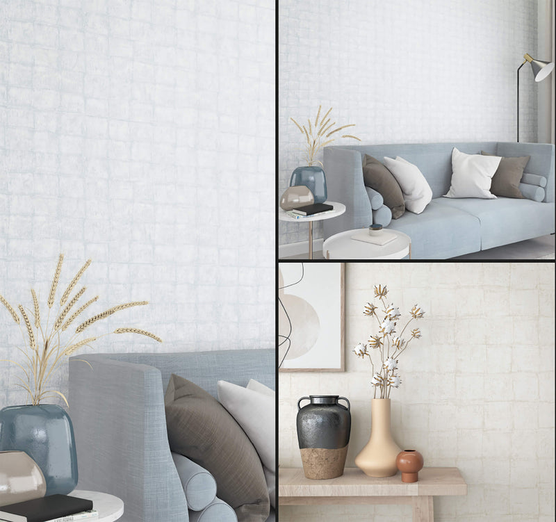 media image for Tile Blue/Grey Wallpaper from Eden Collection by Galerie Wallcoverings 26