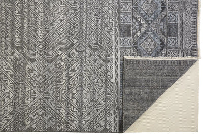 product image for Eckhart Hand Knotted Gray and Blue Rug by BD Fine Fold Image 1 86