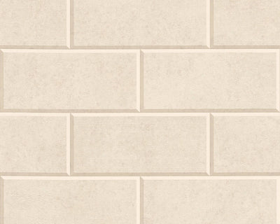 product image of Modern Bricks/Stones Textured Wallpaper in Cream/Beige 552