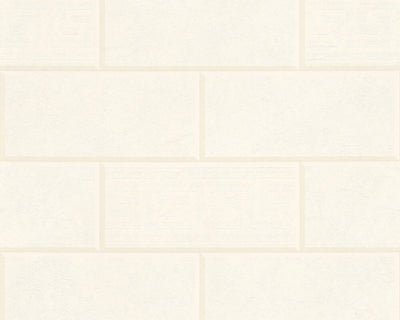 product image of Modern Bricks/Stones Textured Wallpape in Ivory 554