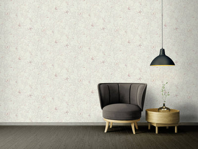 product image for Floral Corals Seashells Textured Wallpaper in Grey/Metallic 97