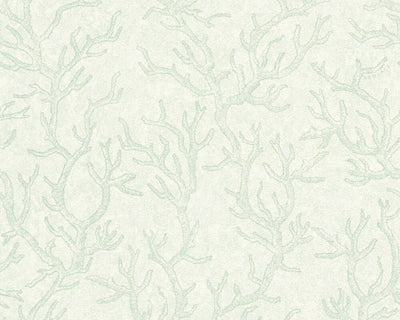 product image of Floral Corals Textured Wallpaper in Green/Metallic 578
