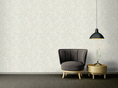 product image for Floral Corals Textured Wallpaper in Grey/Metallic 94