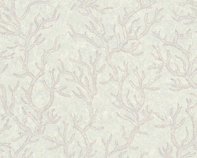 product image of Floral Corals Textured Wallpaper in Grey/Metallic 537