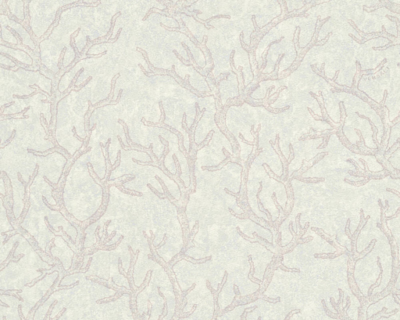 media image for Floral Corals Textured Wallpaper in Grey/Metallic 260