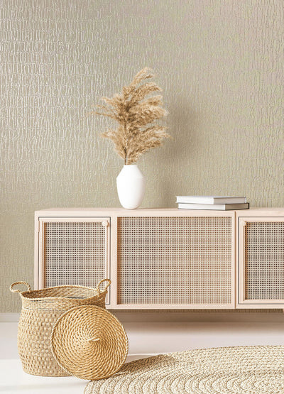 product image for Ruche Silk Wallpaper in Soft Beige 6
