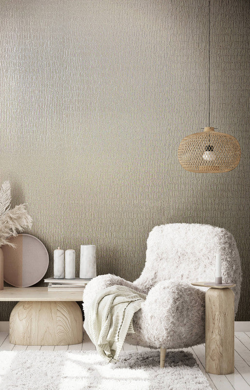 media image for Ruche Silk Wallpaper in Beige 220