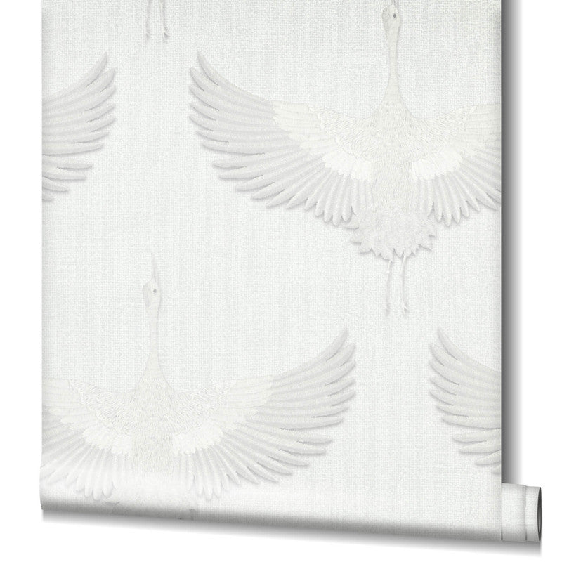 media image for Stork Wallpaper in White 223
