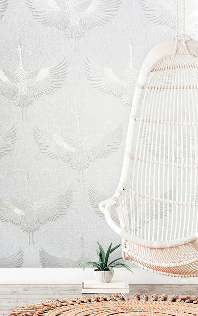 product image for Stork Wallpaper in White 45
