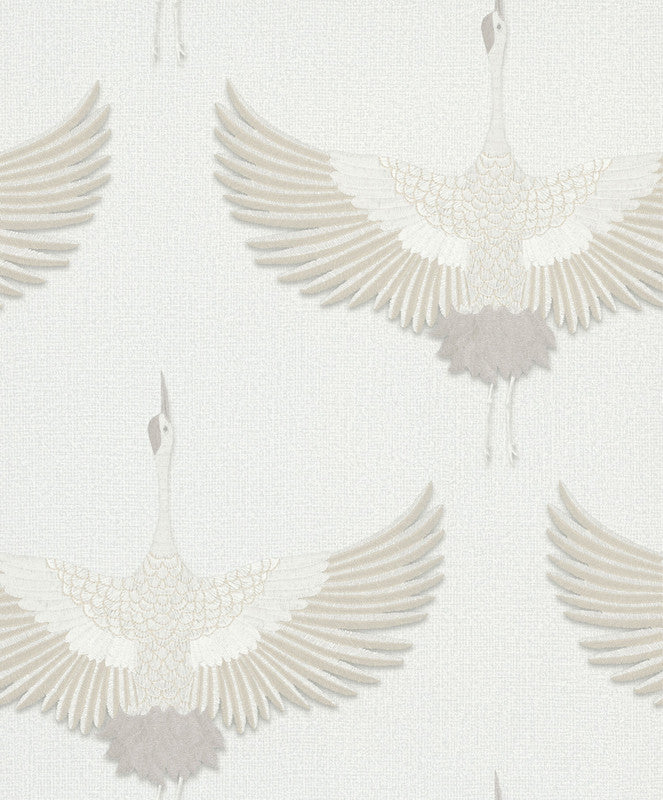 media image for Stork Wallpaper in White/Beige 282