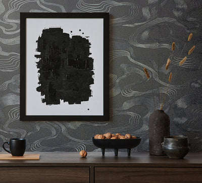 product image for Flow Wallpaper in Black/Grey 27